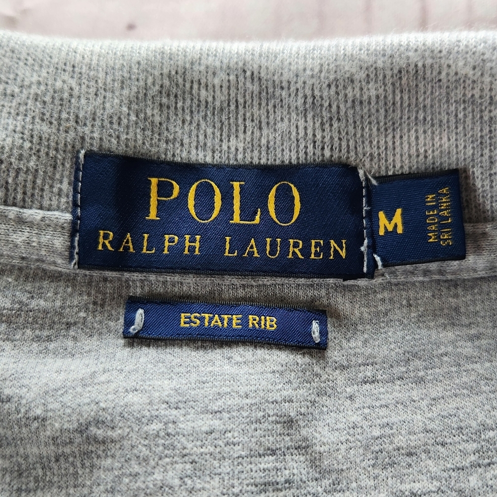 Polo Ralph Lauren "Estate Rib Quarter Zip Pullover" Andover Heather Grey Men's M - Picture 6 of 12